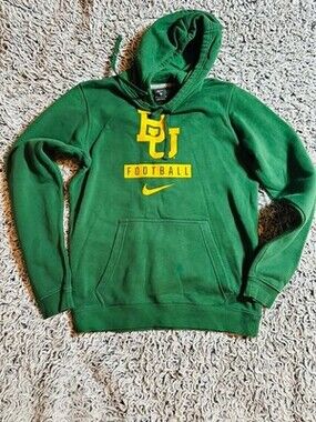 Small Green Baylor University Graphic Print Nike Club  Hoodie